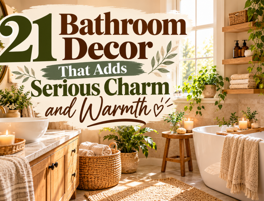 21 Bathroom Decor That Adds Serious Charm and Warmth Bathroom Decor